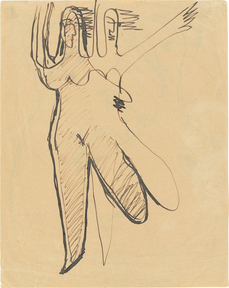 This picture shows the following artwork: Ernst Ludwig Kirchner. Two dancers. Circa 1928.