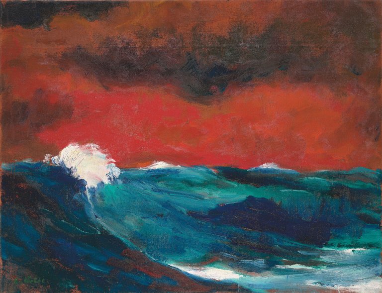 This picture shows the following artwork: Emil Nolde. ”Meer (I)”. 1947.