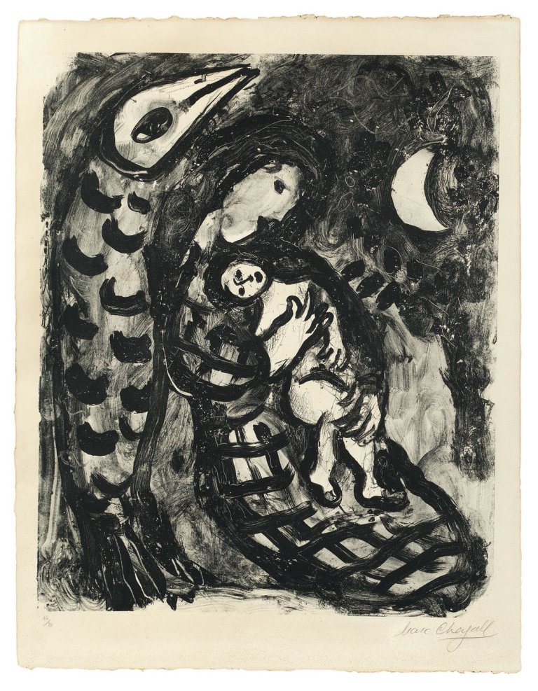 Auf diesem Bild ist das folgende Kunstwerk zu sehen: Marc Chagall. „Guerre II“. 1956/57.