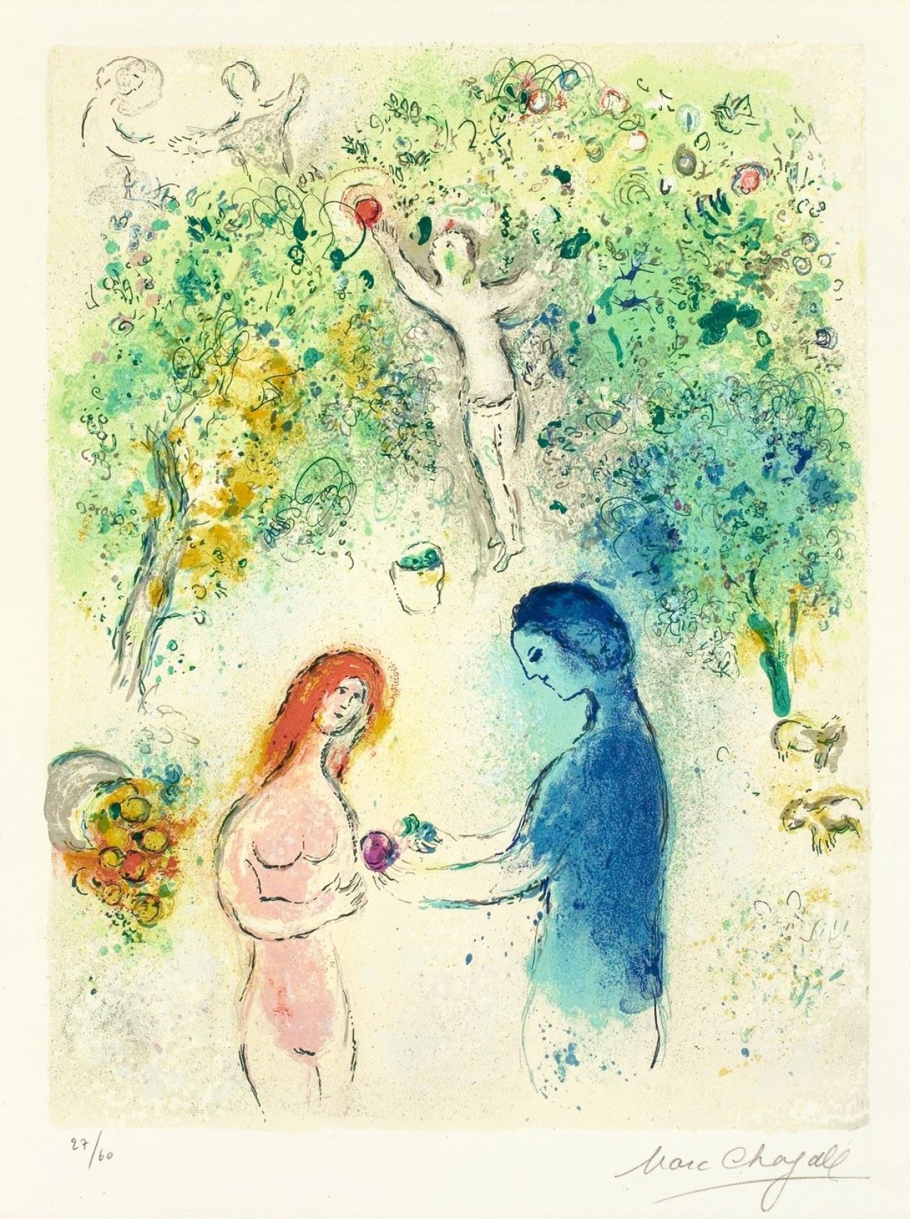 Auf diesem Bild ist das folgende Kunstwerk zu sehen: Marc Chagall. „Daphnis und Chloe: Titelblatt“. 1961.