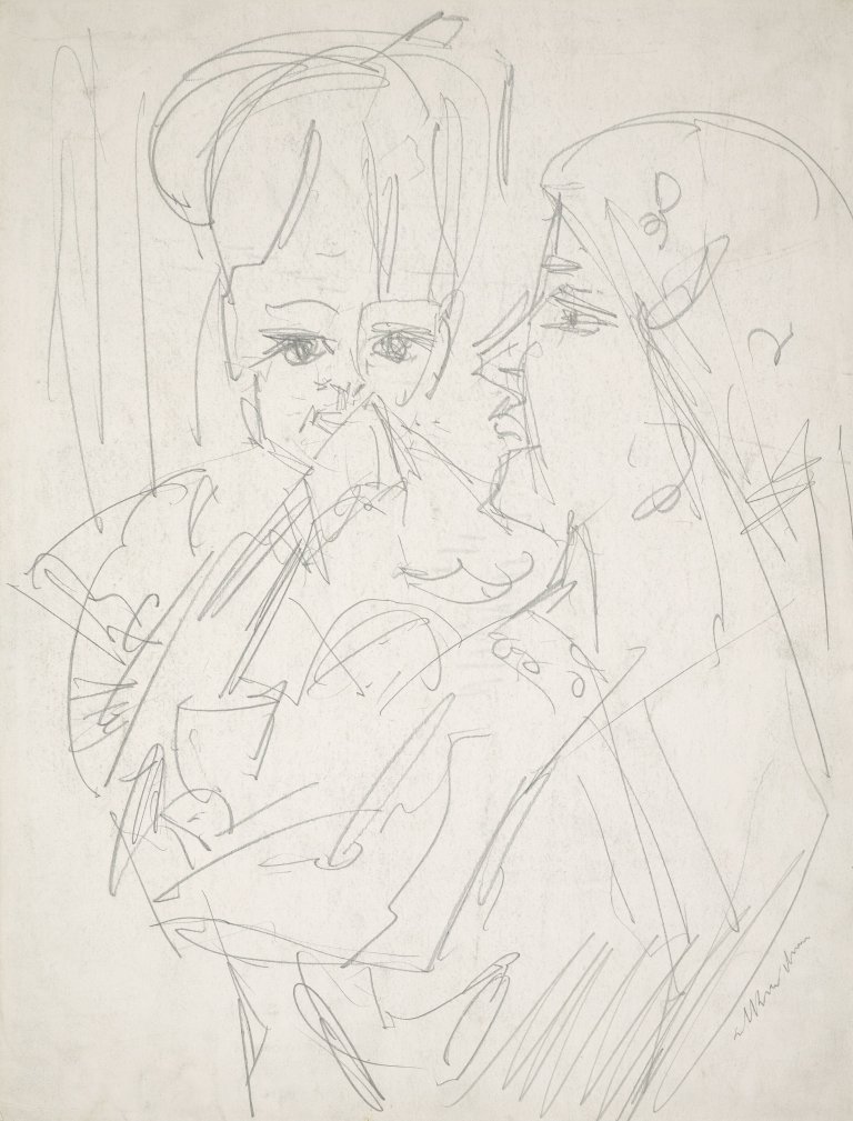 This picture shows the following artwork: Ernst Ludwig Kirchner. Mother and Child (Anni Müller with a Twin). 1925.