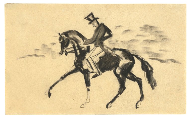 This picture shows the following artwork: August Macke. „Trabender Reiter“. 1914.