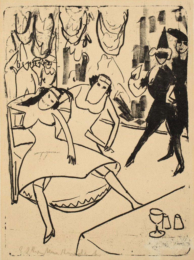 This picture shows the following artwork: Ernst Ludwig Kirchner. „Maskenball“. 1911.