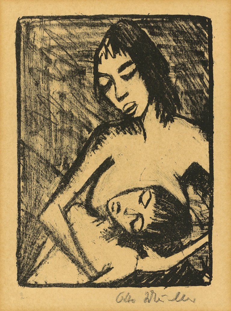 This picture shows the following artwork: Otto Mueller. "Mutter und Kind 2 (kleine Fassung)". 1920.