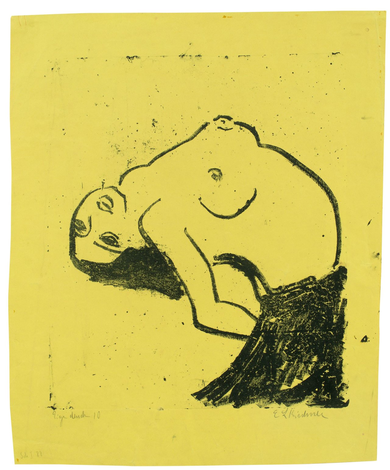 This picture shows the following artwork: Ernst Ludwig Kirchner. „Rumpf beugende Tänzerin“. 1910.