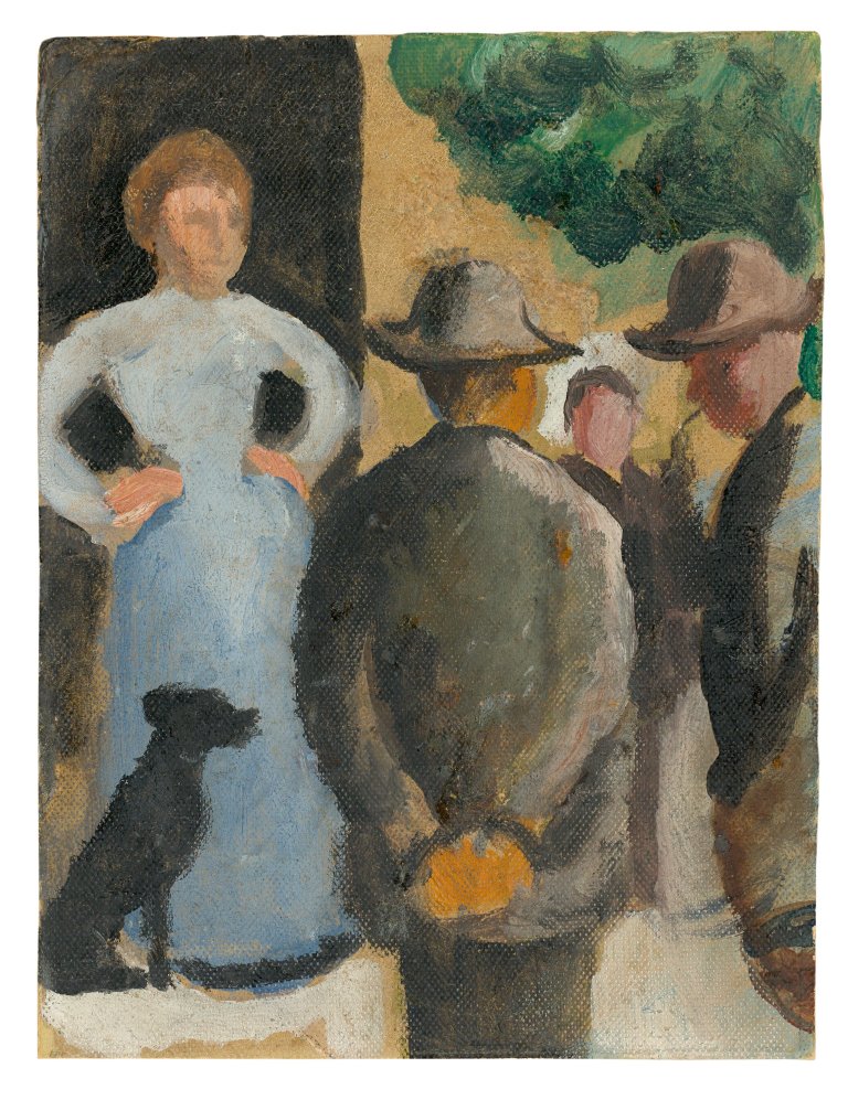 This picture shows the following artwork: August Macke. "Leute auf der Straße". 1909/10.