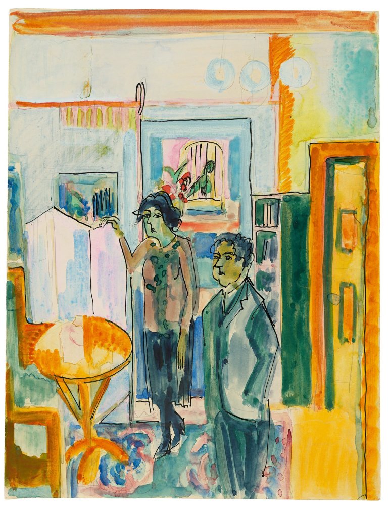 This picture shows the following artwork: Ernst Ludwig Kirchner. „Paar im Zimmer“. Circa 1929.