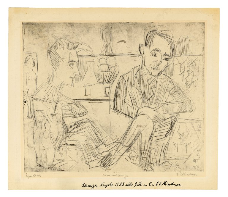 This picture shows the following artwork: Ernst Ludwig Kirchner. "Scherer und Jenny". 1924.