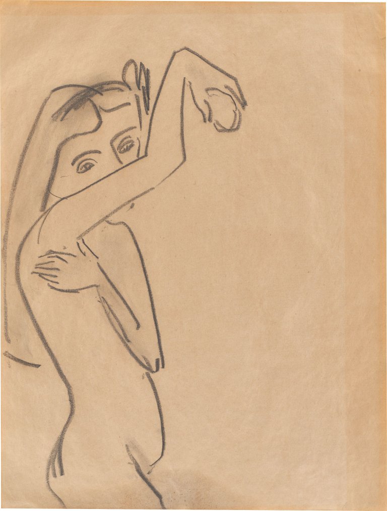 This picture shows the following artwork: Ernst Ludwig Kirchner. ”Fränzi, sich waschend”. 1909/10.