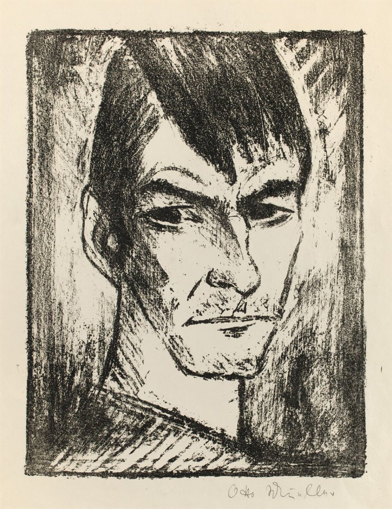 This picture shows the following artwork: Otto Mueller. „Selbstbildnis nach rechts (2)“. 1921/22.