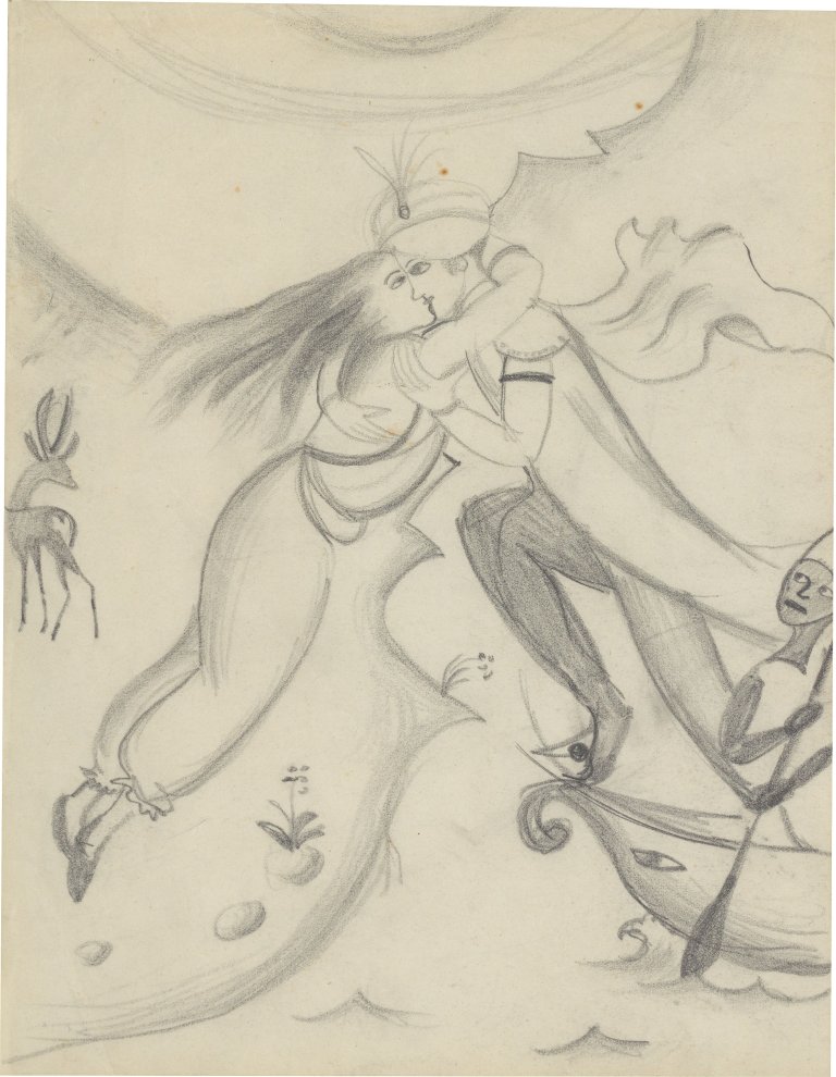 This picture shows the following artwork: August Macke. ”Entwurf zu einem Hinterglasbild”. 1911.