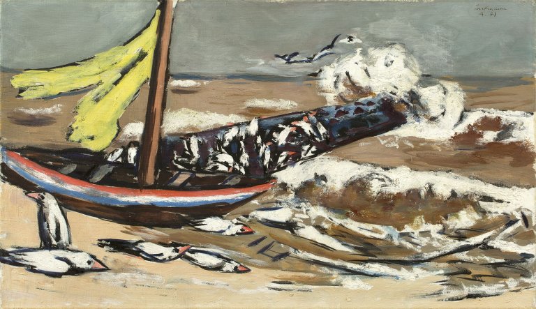 This picture shows the following artwork: Max Beckmann. „Braunes Meer mit Möwen“. 1941.