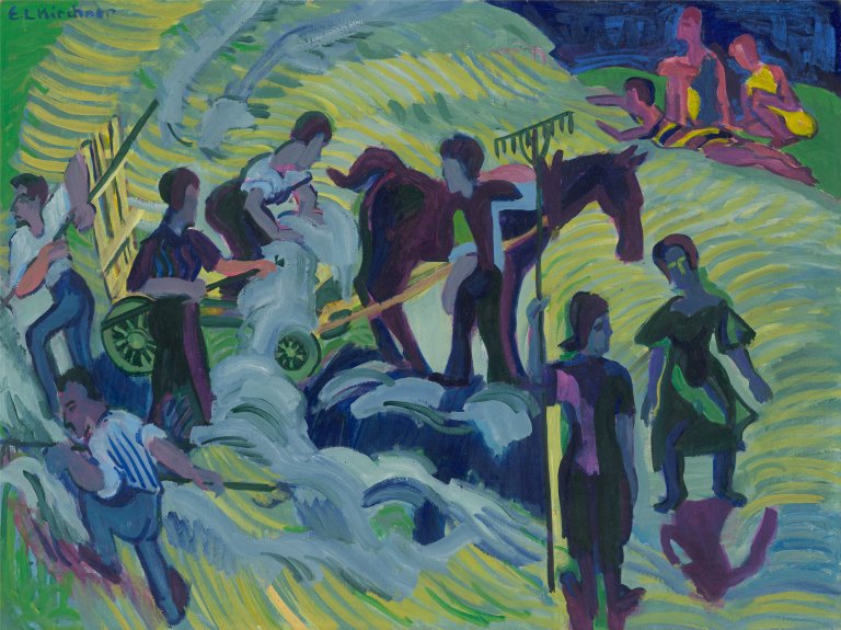 This picture shows the following artwork: Ernst Ludwig Kirchner. ”Heuernte”. 1924-26.