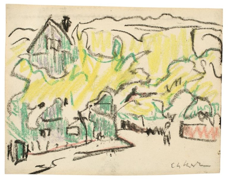 This picture shows the following artwork: Ernst Ludwig Kirchner. Landschaft bei Dresden. 1909/10.
