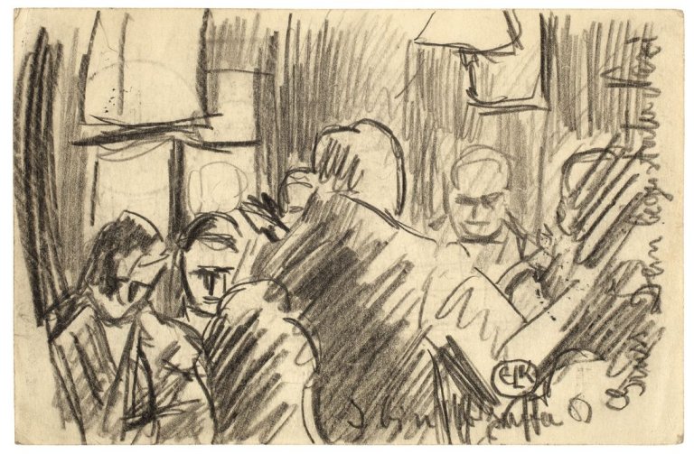 This picture shows the following artwork: Ernst Ludwig Kirchner. Im Restaurant. 1903.