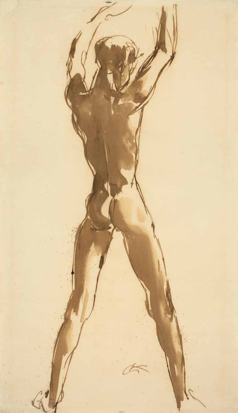 This picture shows the following artwork: Georg Kolbe. Stehender männlicher Akt.