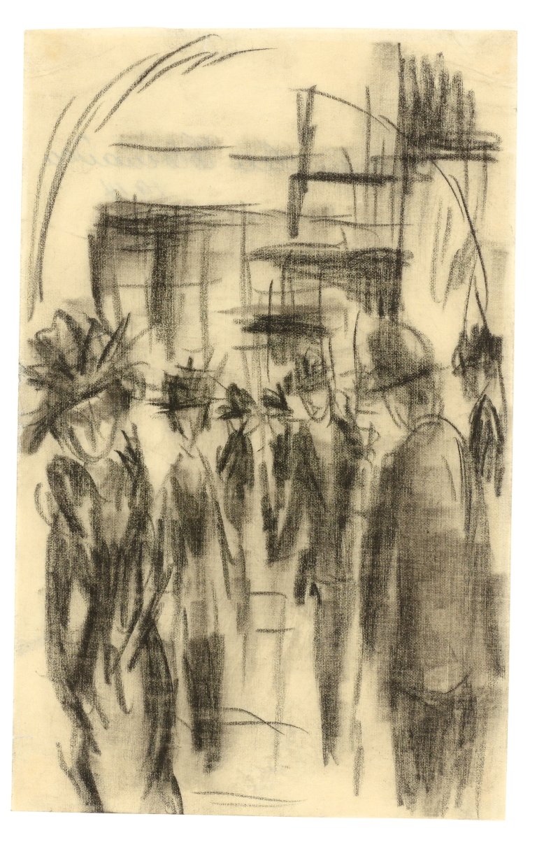 This picture shows the following artwork: August Macke. "Straßen-Passanten". 1914.