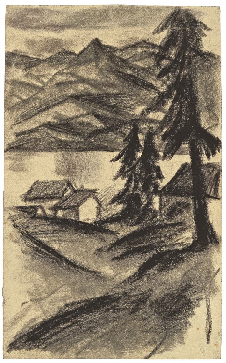 This picture shows the following artwork: August Macke. „Landschaft vom Thuner See“. 1914.