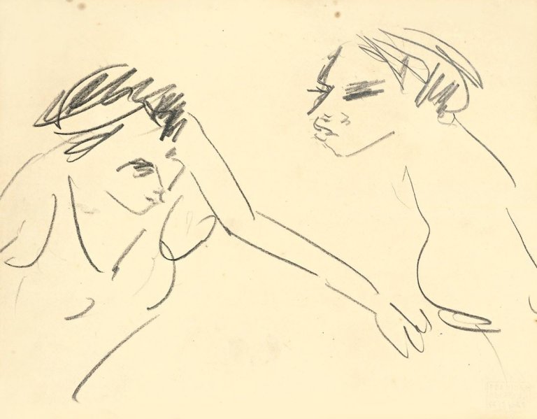 This picture shows the following artwork: Ernst Ludwig Kirchner. Figurenstudie. 1910.