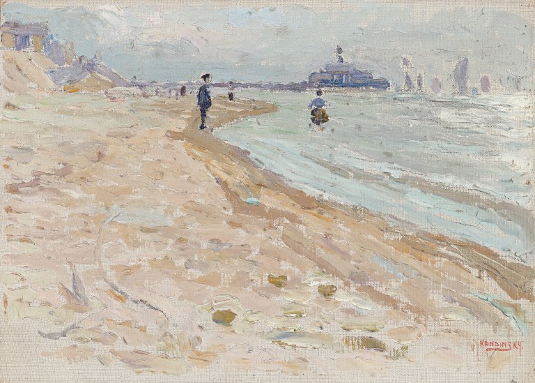 This picture shows the following artwork: Wassily Kandinsky. ”Scheveningen – Strand”. 1904.