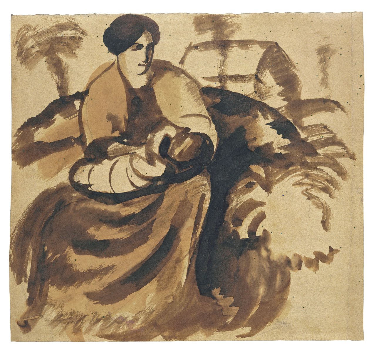 Auf diesem Bild ist das folgende Kunstwerk zu sehen: August Macke. „Mutter und Kind“. 1910.