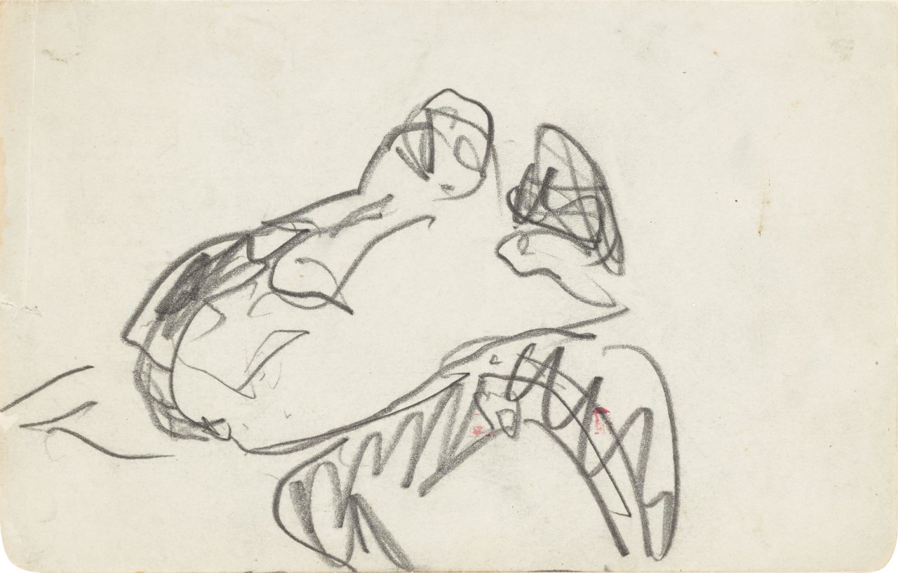 Auf diesem Bild ist das folgende Kunstwerk zu sehen: Ernst Ludwig Kirchner. „Liebespaar“. Um 1908.