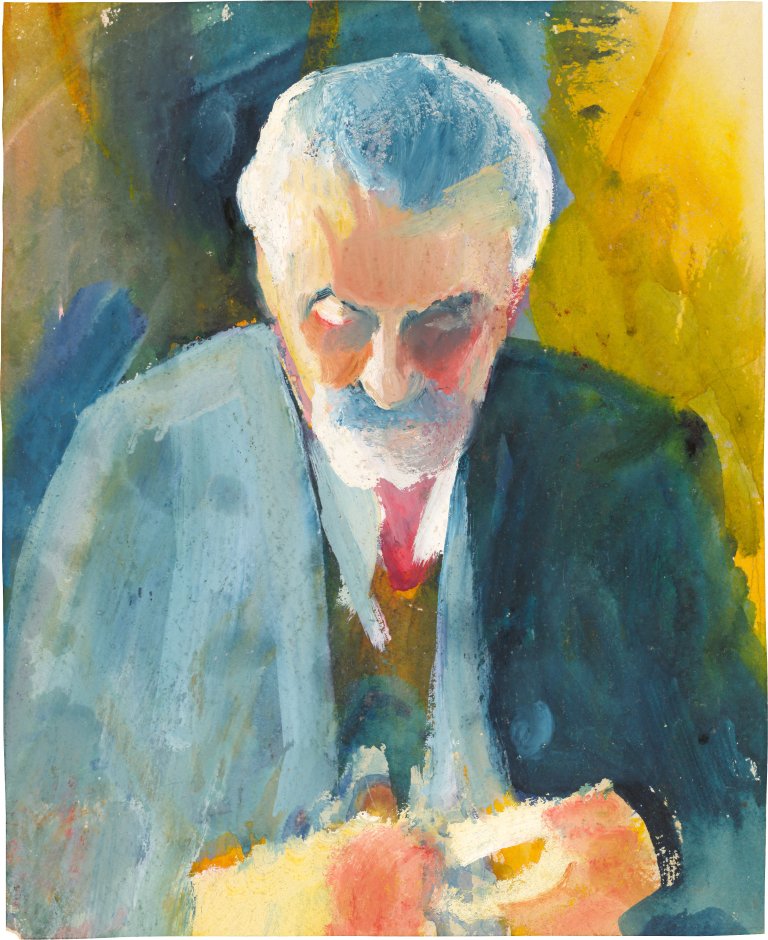 This picture shows the following artwork: August Macke. ”Bildnisstudie Bernhard Koehler”. 1913.