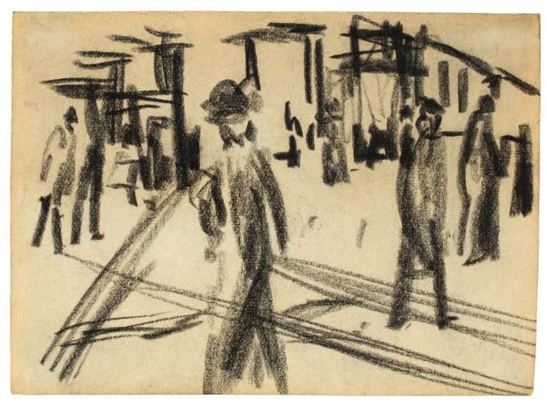 This picture shows the following artwork: August Macke. „Auf der Straße 4“. 1913.