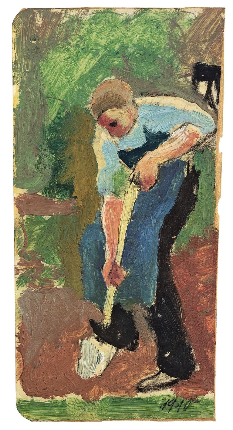 This picture shows the following artwork: August Macke. „Gartenarbeiter“. 1910.