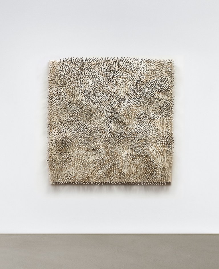 This picture shows the following artwork: Günther Uecker. ”Weißer Wind”. 1986.