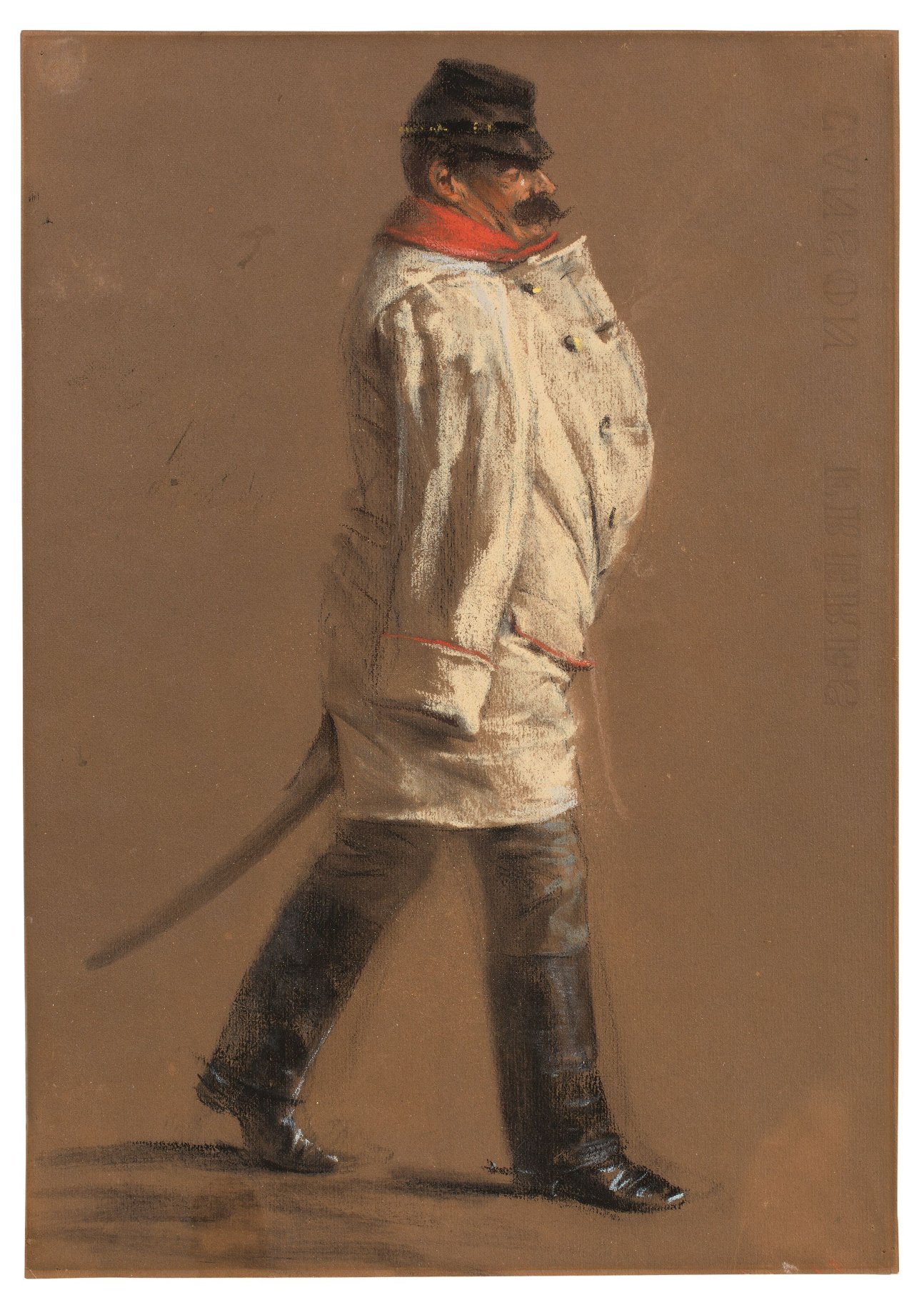 This picture shows the following artwork: Adolph Menzel. Österreichischer Offizier. Circa 1853/54.