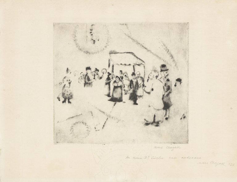 Auf diesem Bild ist das folgende Kunstwerk zu sehen: Marc Chagall. „Hochzeit“. 1922/23.