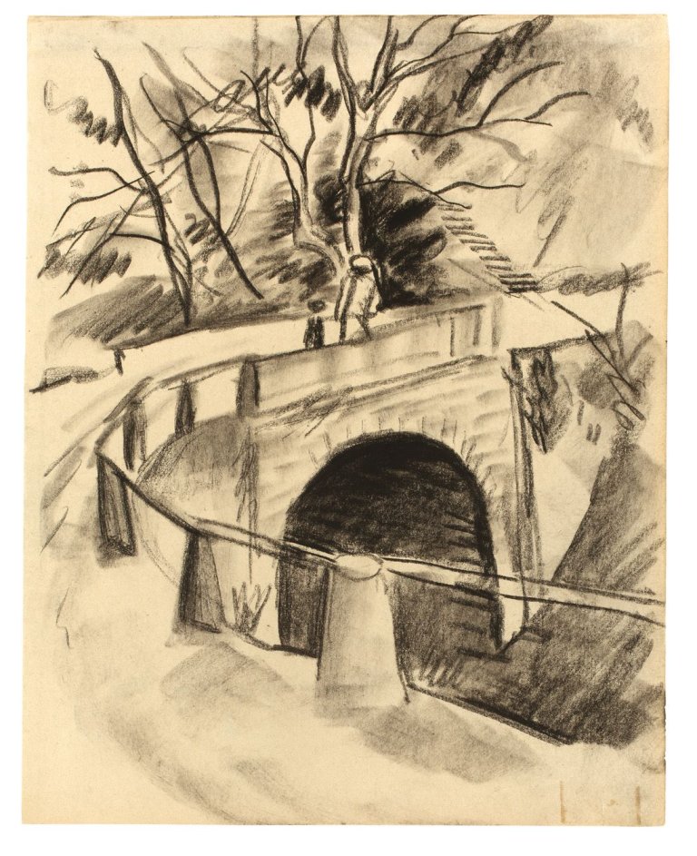 This picture shows the following artwork: August Macke. „Brücke über den Bach“. 1913.