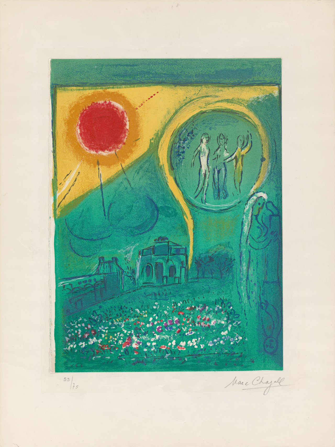 This picture shows the following artwork: Marc Chagall. ”Le carrousel du Louvre”. 1954.