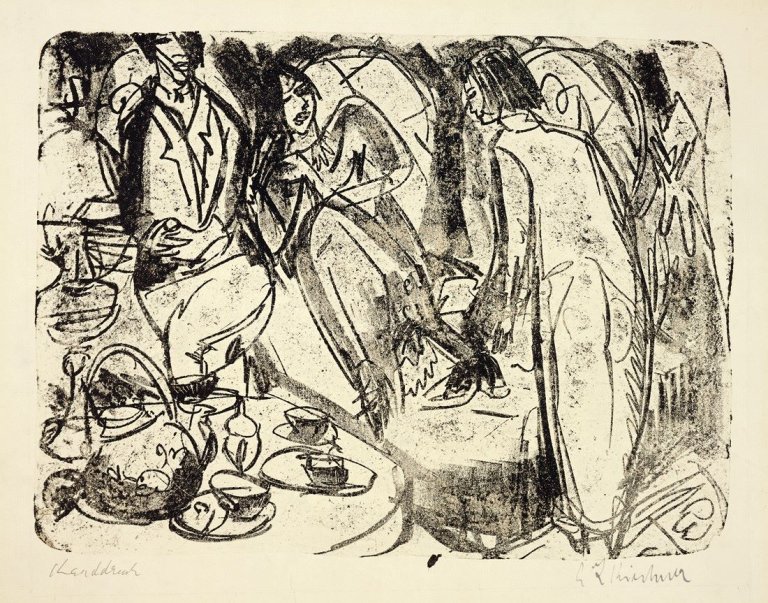 This picture shows the following artwork: Ernst Ludwig Kirchner. „Teestunde“. 1912.