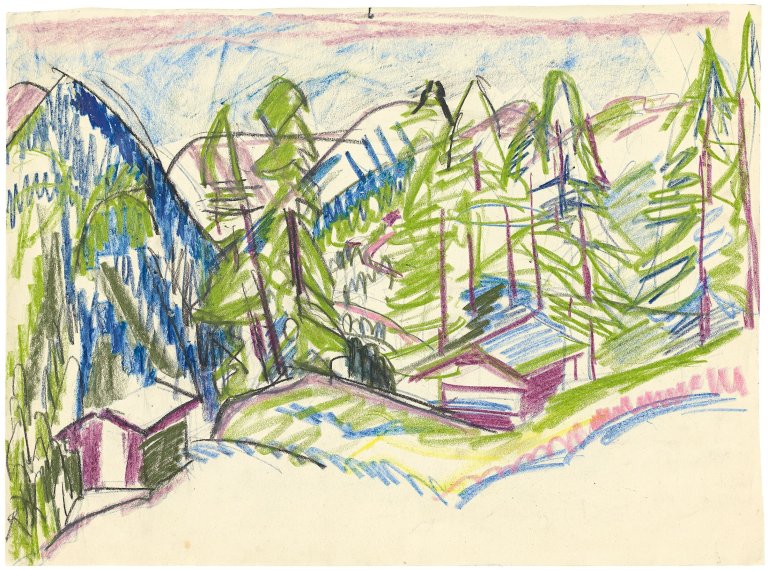This picture shows the following artwork: Ernst Ludwig Kirchner. Berglandschaft von Clavadel. Circa 1925.