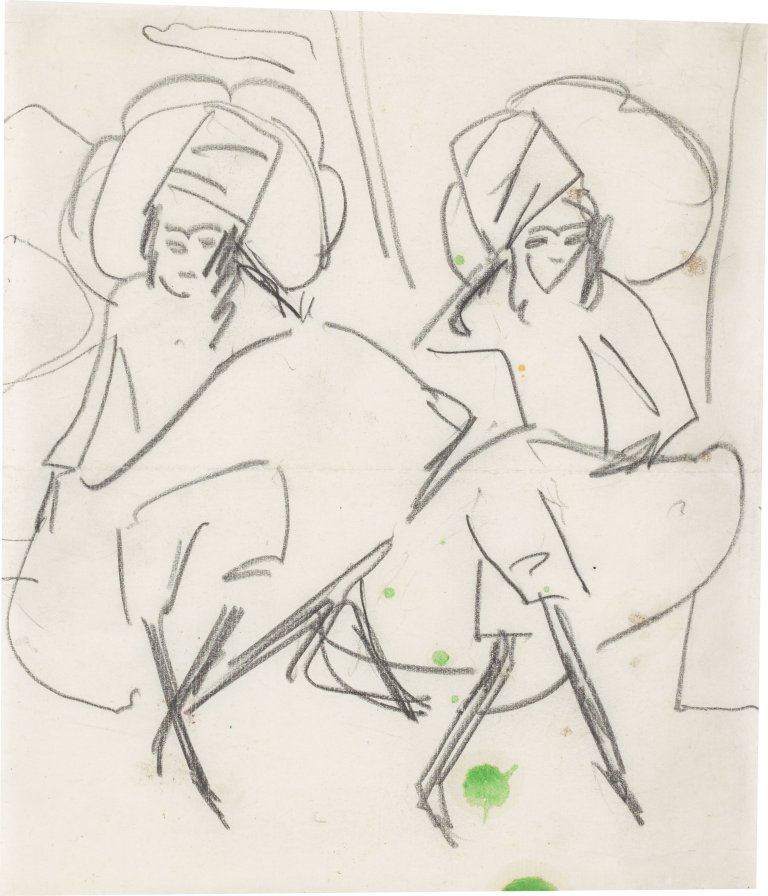 This picture shows the following artwork: Ernst Ludwig Kirchner. Two Dancers. Circa 1910/11.