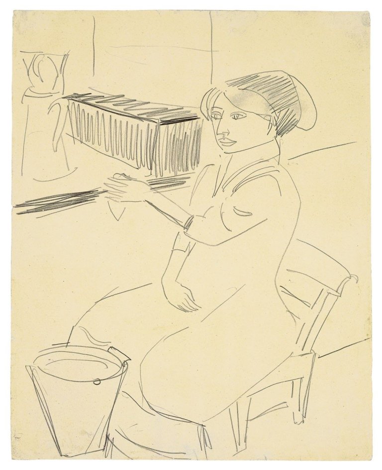 This picture shows the following artwork: Ernst Ludwig Kirchner. Modell im Atelier. Um 1909/10.