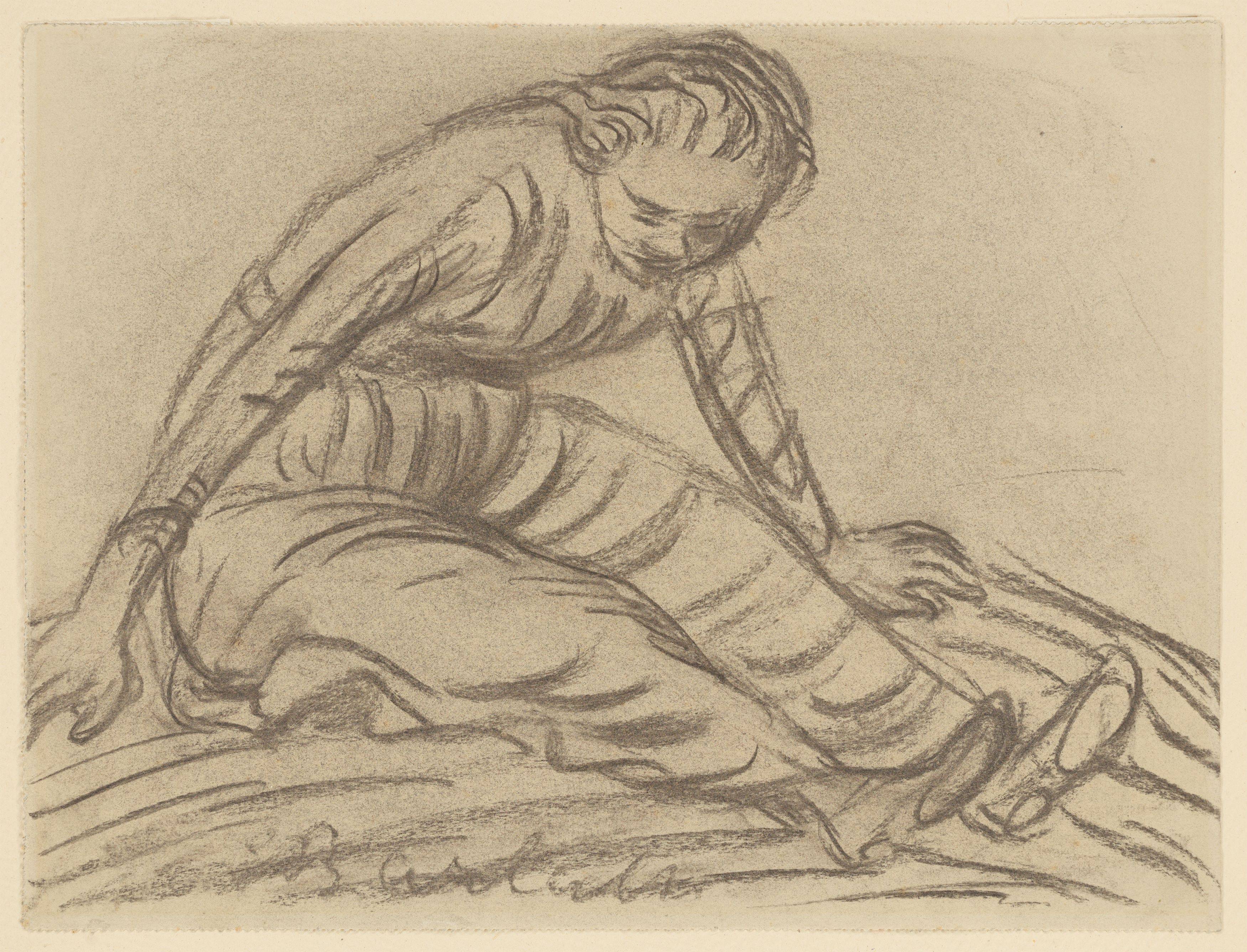 This picture shows the following artwork: Ernst Barlach. ”Sitzendes Mädchen”. 1913.