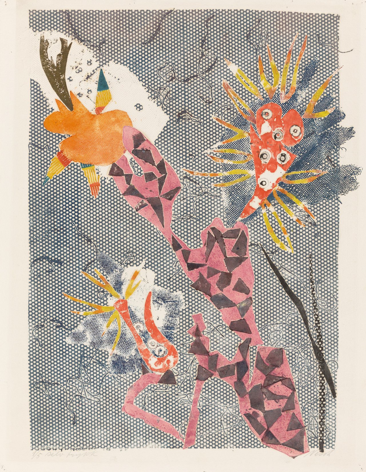 This picture shows the following artwork: Rolf Nesch. ”Kaktus”. 1953.