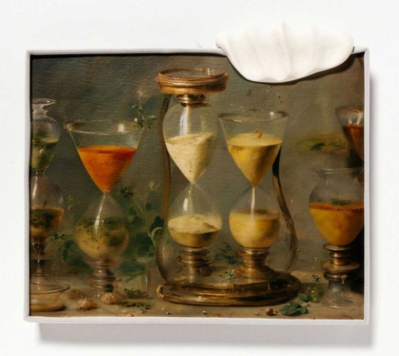 This picture shows the following artwork:  Hedda Roman. ”Sanduhren - from the series ”the longest possible game””. 2023.