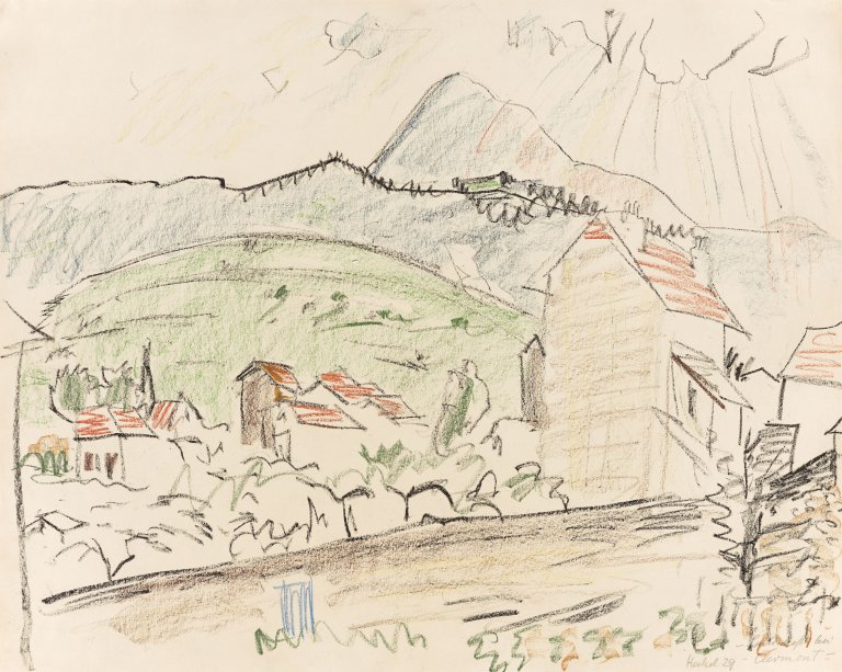 This picture shows the following artwork: Erich Heckel. ”Landschaft bei Clermont”. 1929.