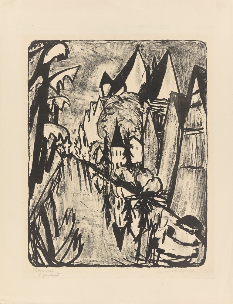 This picture shows the following artwork: Erich Heckel. ”Tübingen”. 1920.