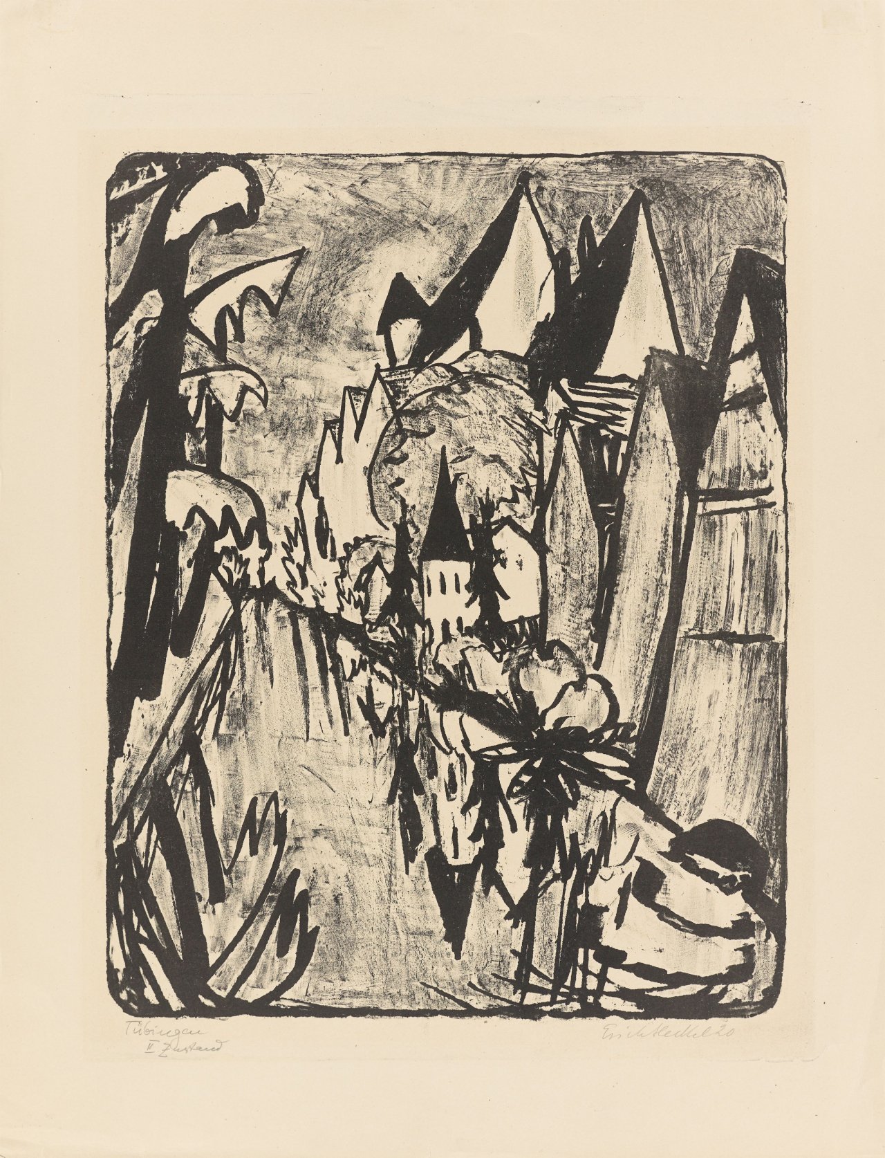 This picture shows the following artwork: Erich Heckel. ”Tübingen”. 1920.
