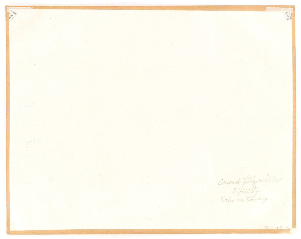 This picture shows the following artwork: Conrad Felixmüller. ”Hafen von Tönning”. 1967.