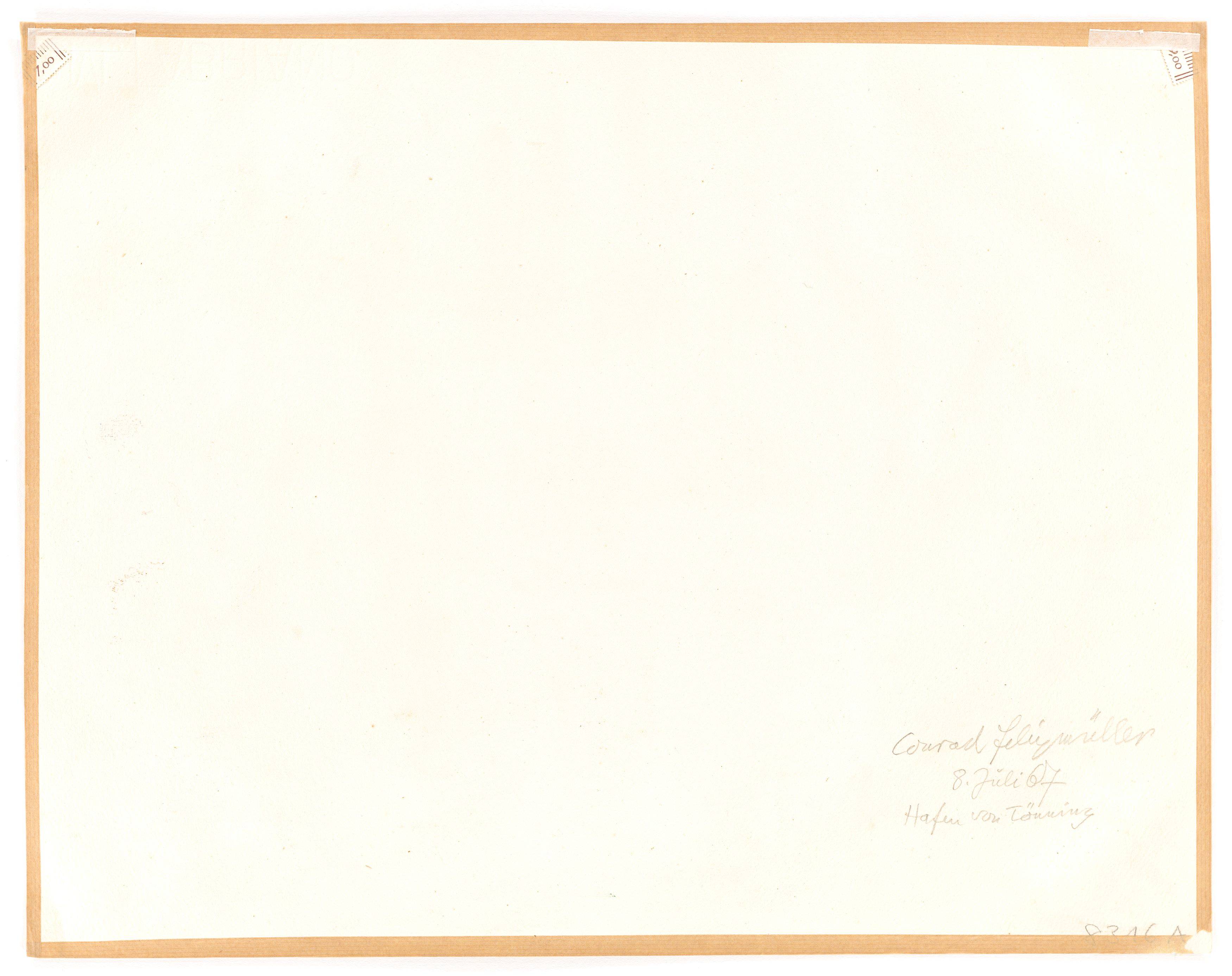 This picture shows the following artwork: Conrad Felixmüller. ”Hafen von Tönning”. 1967.