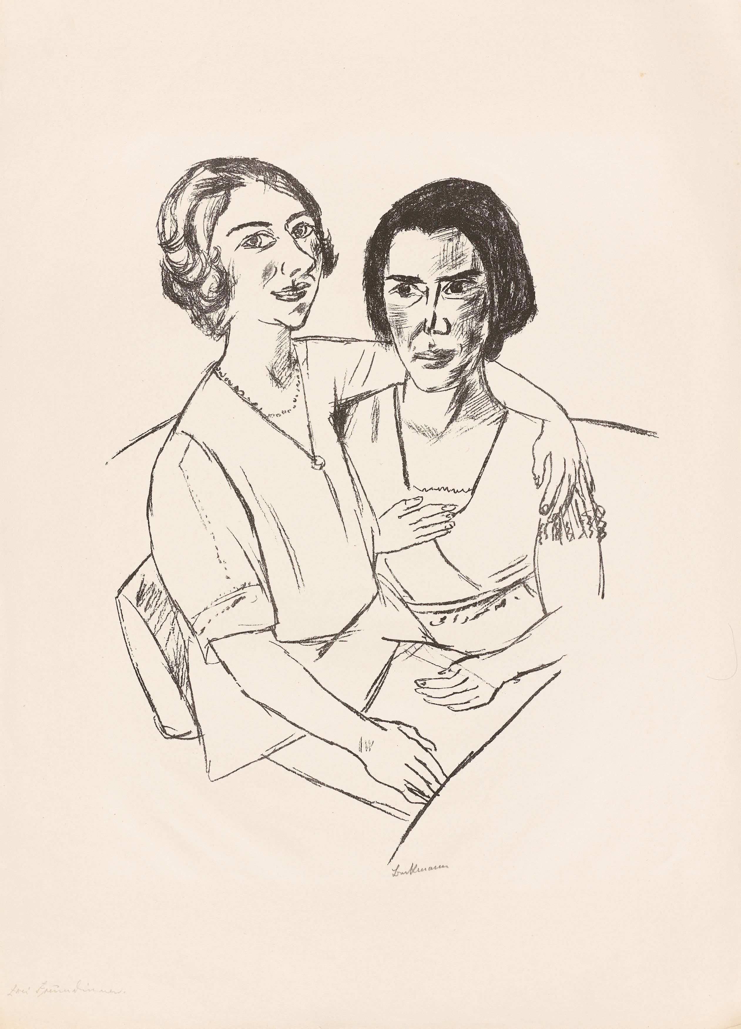 This picture shows the following artwork: Max Beckmann. ”Zwei Frauen”. 1922.