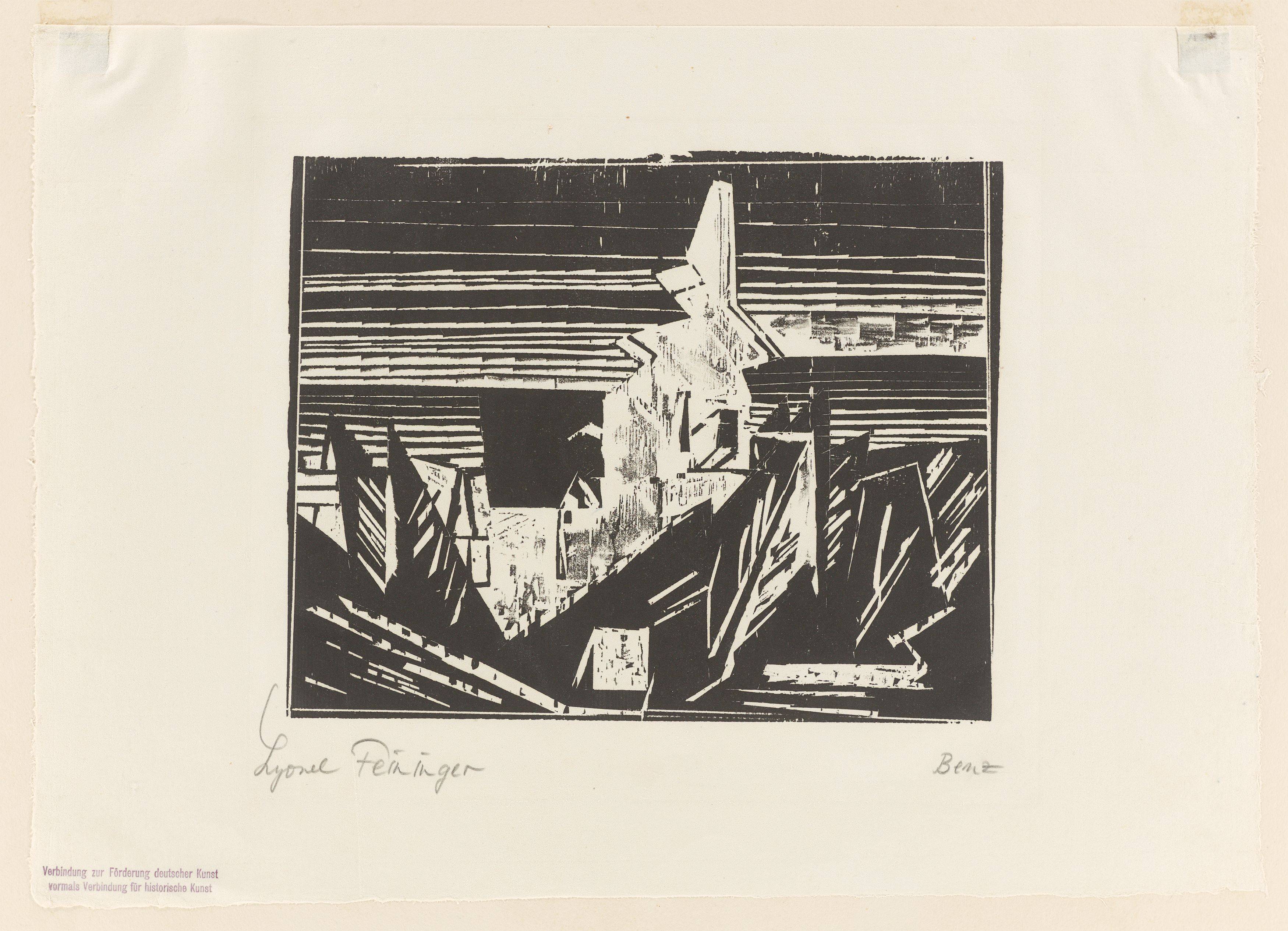This picture shows the following artwork: Lyonel Feininger. ”Benz”. 1919/31.