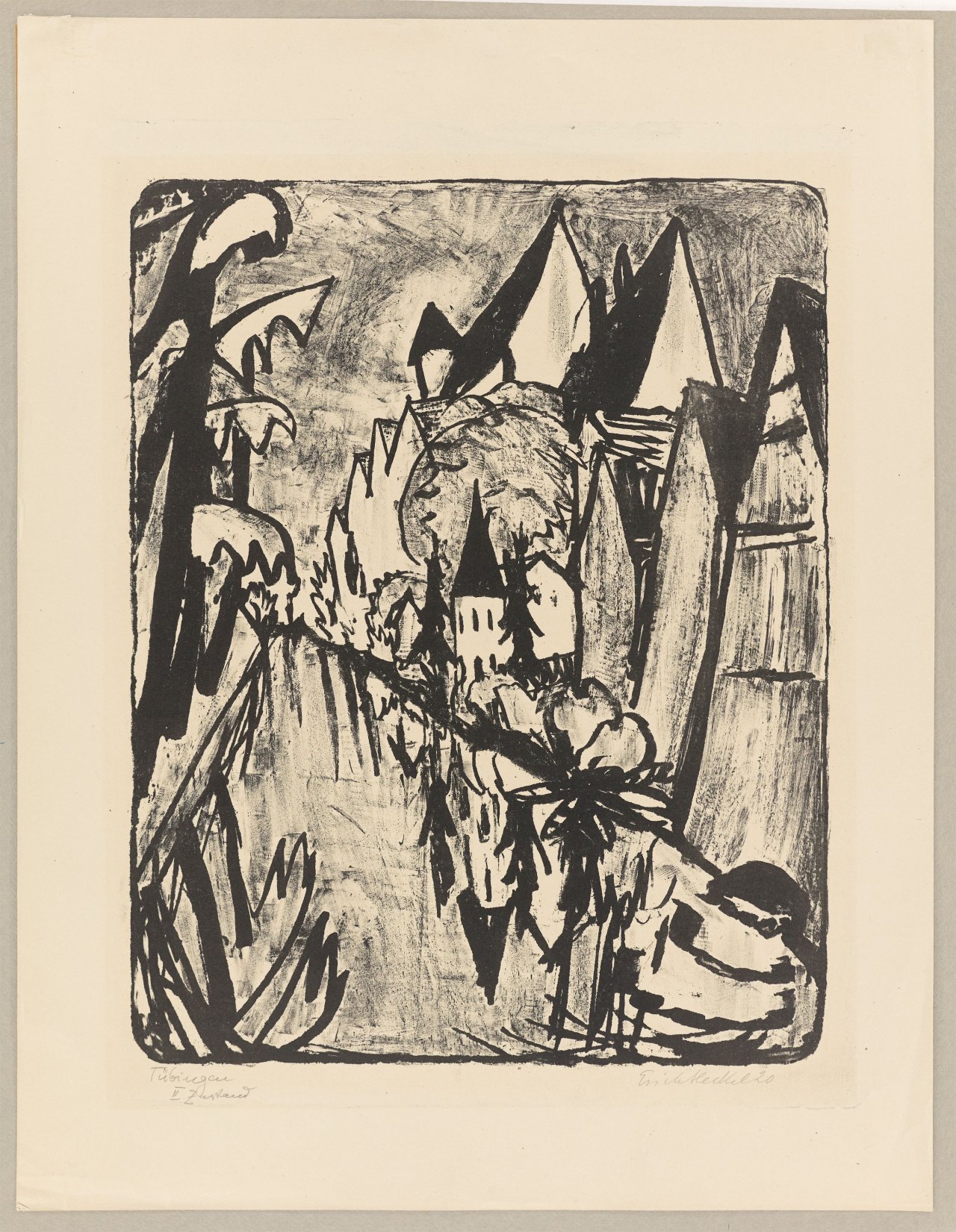 This picture shows the following artwork: Erich Heckel. ”Tübingen”. 1920.