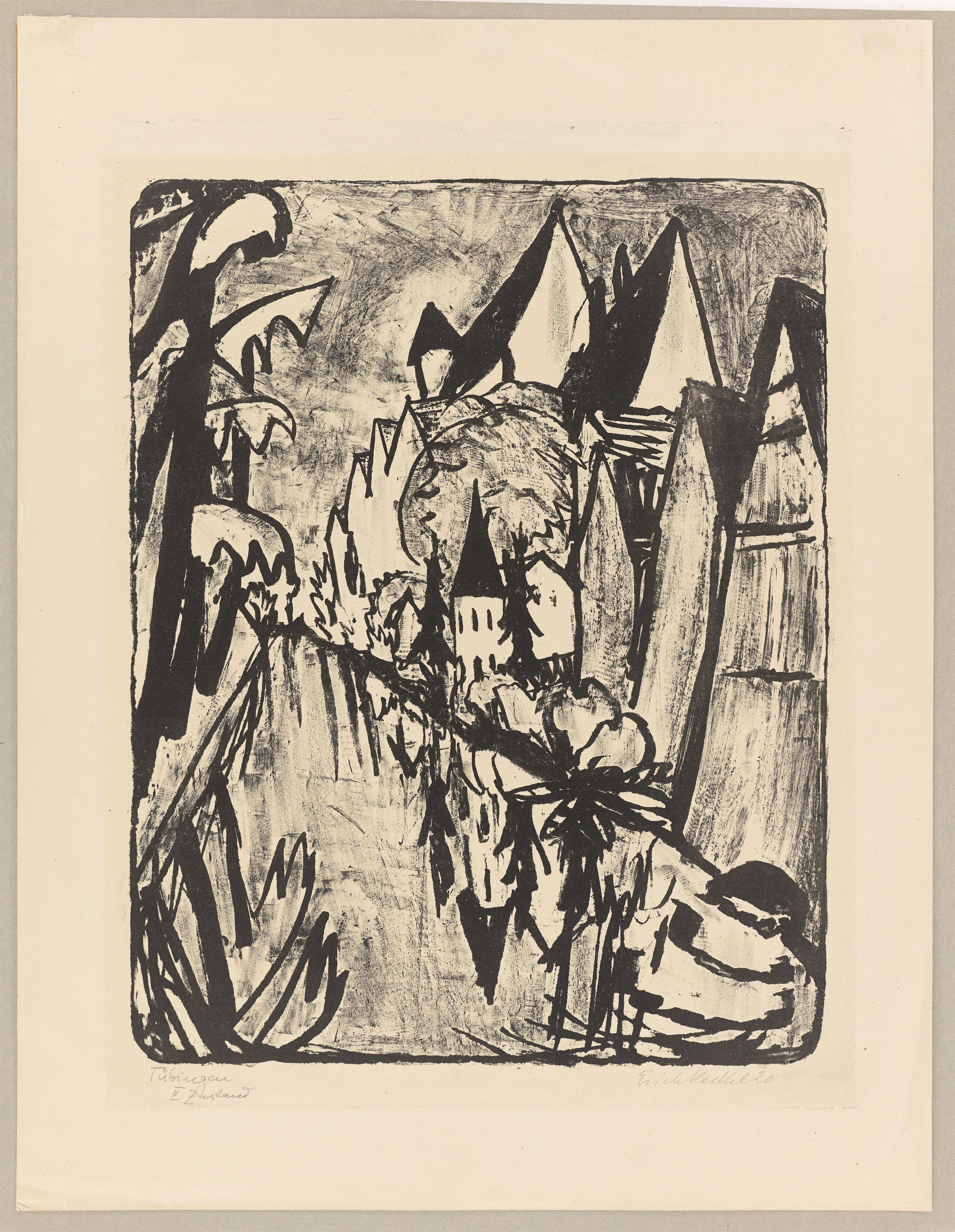 This picture shows the following artwork: Erich Heckel. ”Tübingen”. 1920.